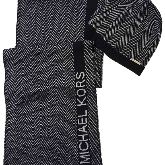 Michael Kors Accessories - 🆕Michael Kors Logo Glitter Knit Hat & Scarf Set